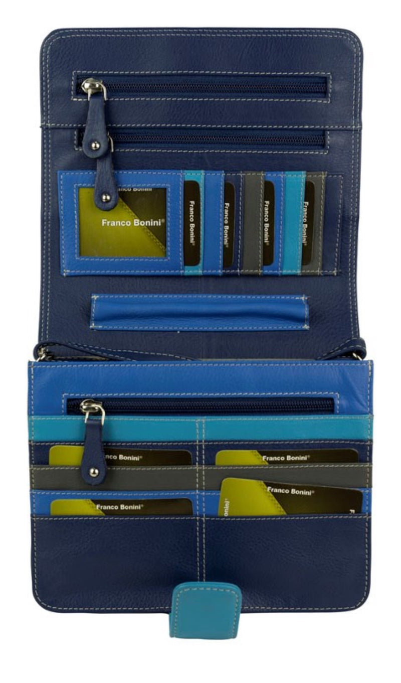 RFID Protected Franco Bonini Genuine Leather Trifold Ladies Wallet Zip  Medium | eBay